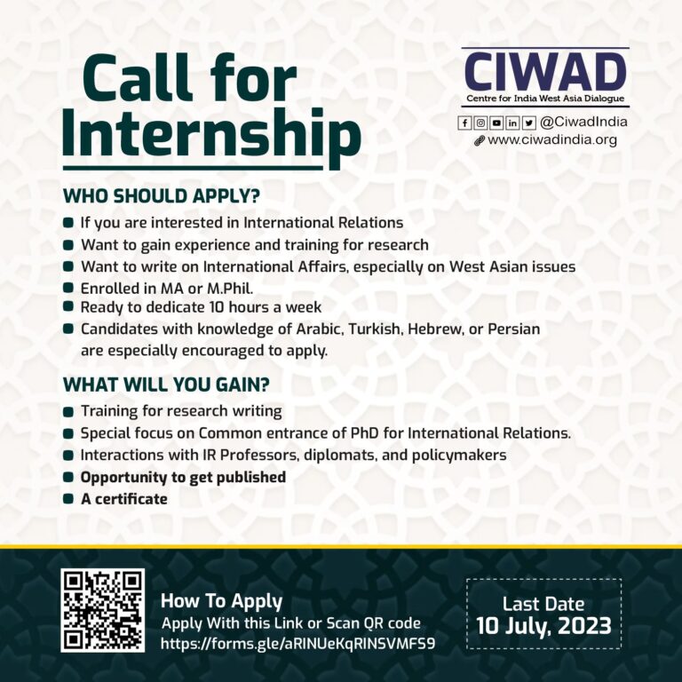 CIWAD-India Call for Internship (Online)